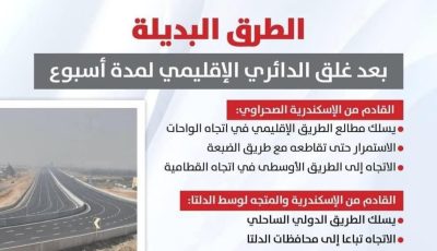 تعرف على الطرق البديلة بعد غلق إقليمي المنوفية لمدة أسبوع
