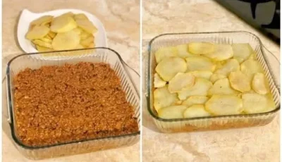 طريقة تحضير طبق البطاطس المشوية مع اللحم المفروم