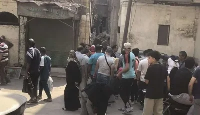 سقوط جزء من مبنى في منطقة السيدة عائشة بالقاهرة